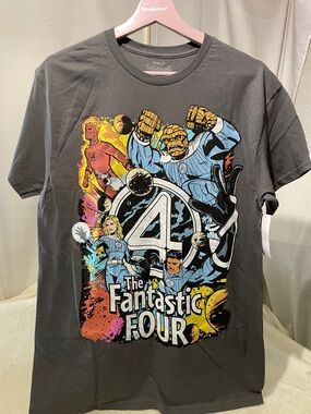 Marvel Fantastic Four Graphic Tee - Charcoal with Multicolor Print